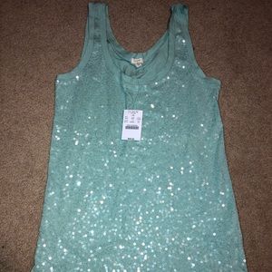 J Crew sequin tank top XS